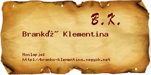 Brankó Klementina névjegykártya